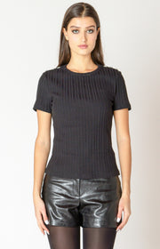 Embellished Ribbed Top