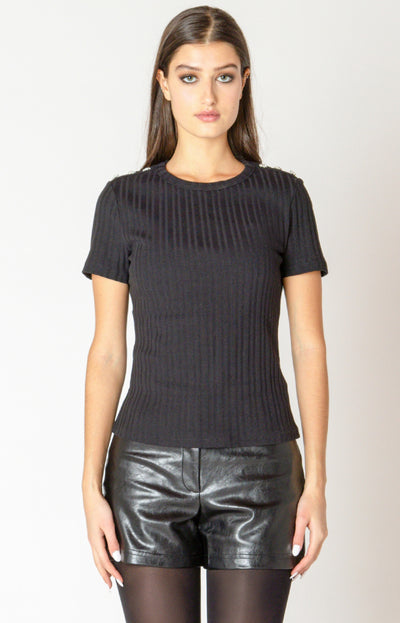 Embellished Ribbed Top