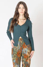 Flyaway ribbed sweater