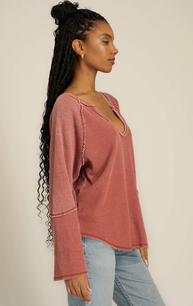 Wylder scoop neck burnout long sleeve