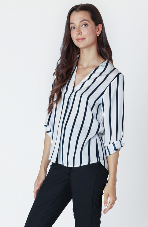 Flowy pullover satin blouse