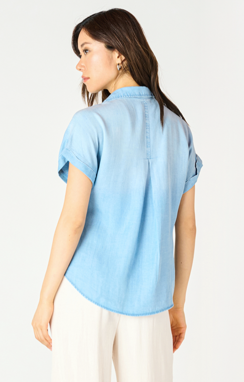 short sleeve button front blouse