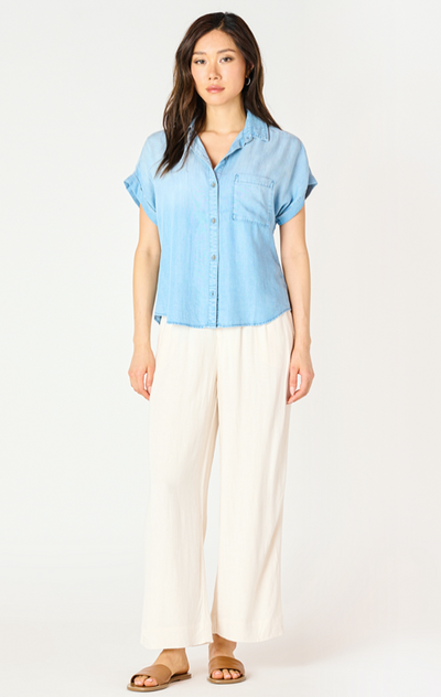 short sleeve button front blouse