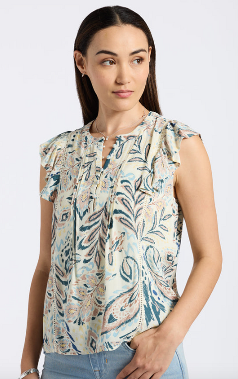 Tinlee sleeveless ruffle blouse