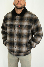 Relaxed fit plaid jacket