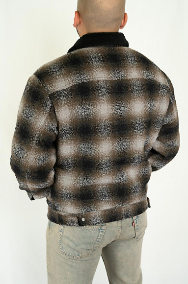 Relaxed fit plaid jacket