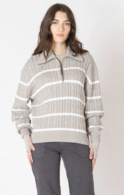 Half zip cable sweater