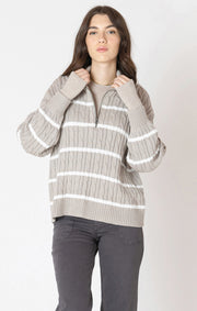 Half zip cable sweater