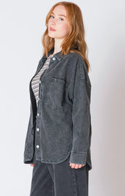 Knit denim jacket