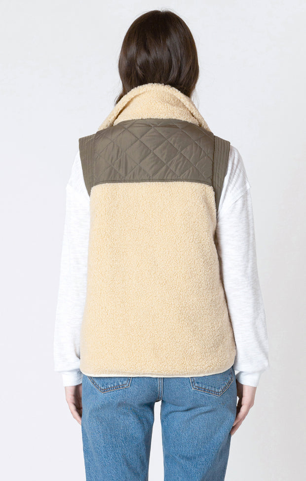 Mixed fabric vest
