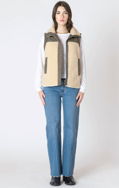 Mixed fabric vest
