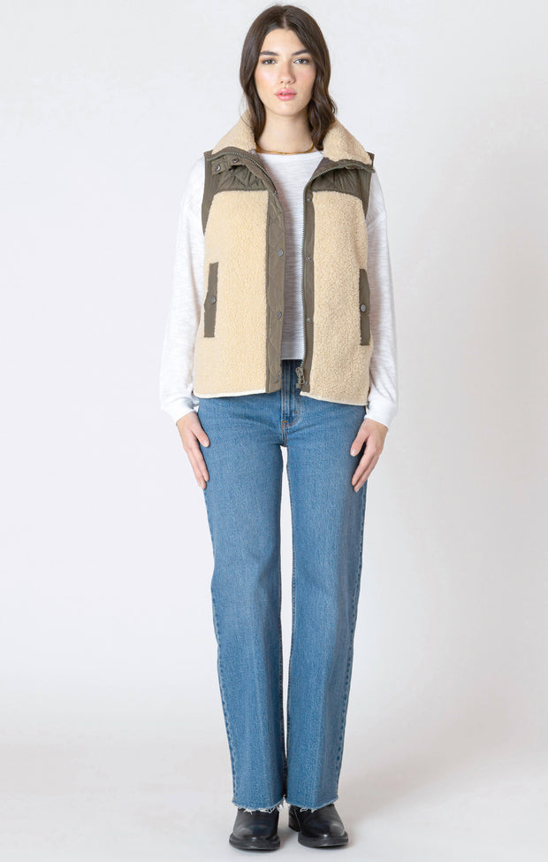 Mixed fabric vest
