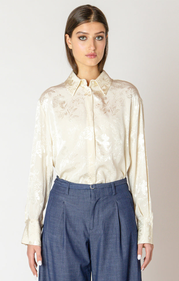 Floral jacquard blouse