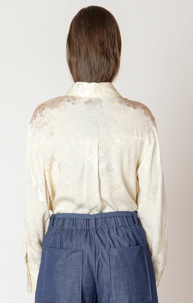 Floral jacquard blouse