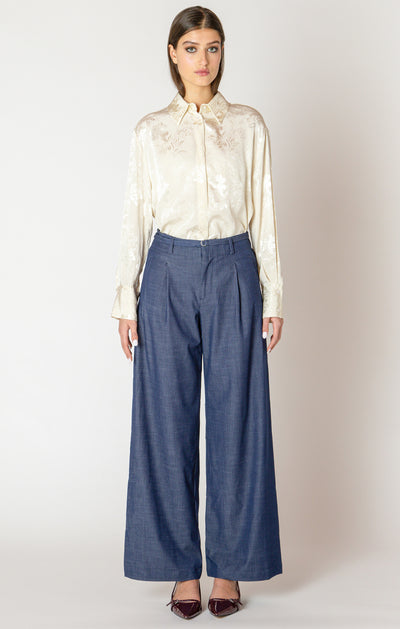 Floral jacquard blouse