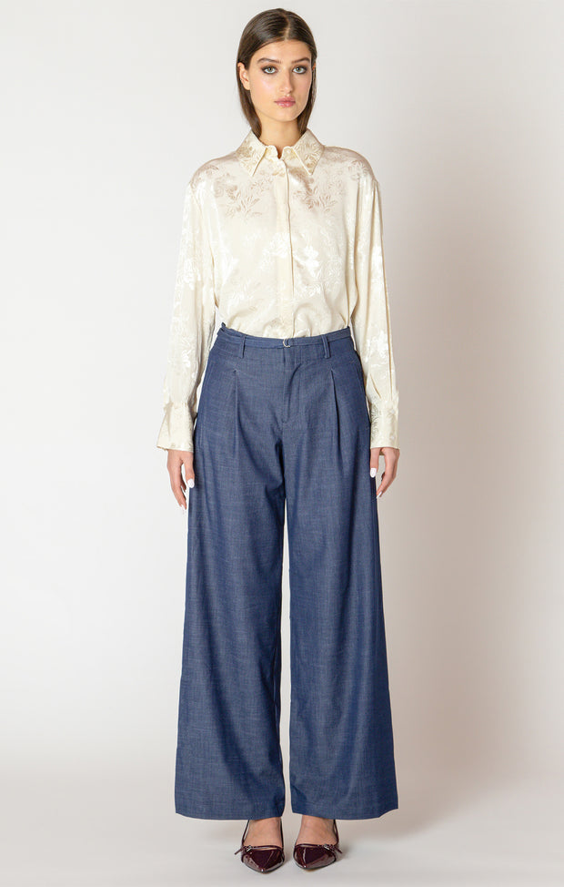 Floral jacquard blouse