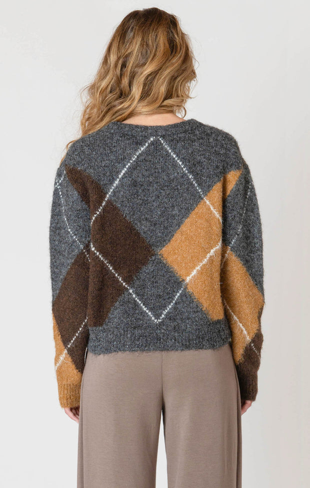 V-neck patterned sweater