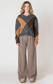 V-neck patterned sweater