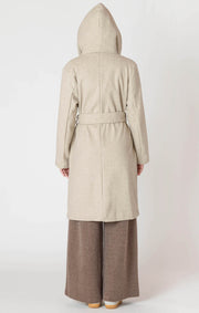 Belted hooded coat