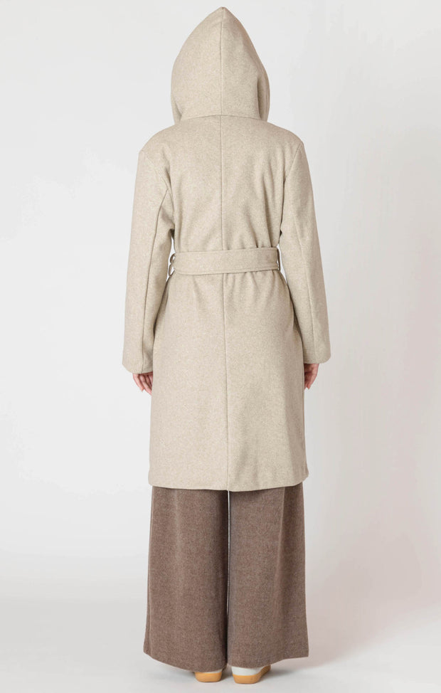 Belted hooded coat