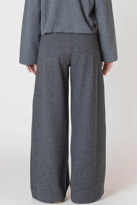 Wide leg ribbed pant