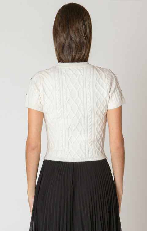 Embellished Cable Sweater