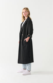 Double breasted knit trench