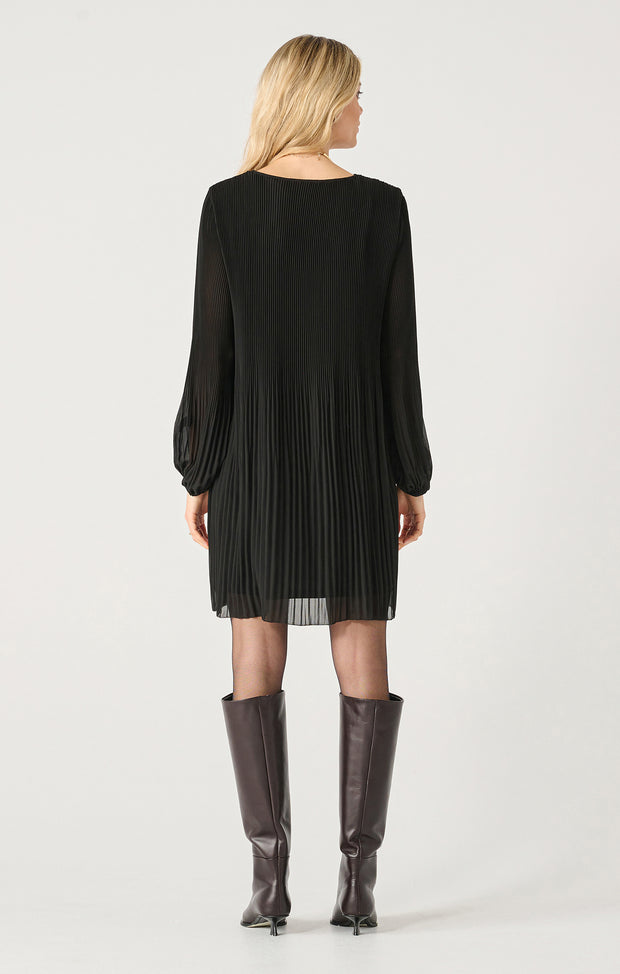 pleated A-line dress