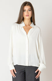 relaxed button front blouse