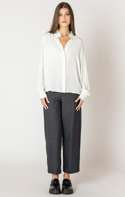 relaxed button front blouse