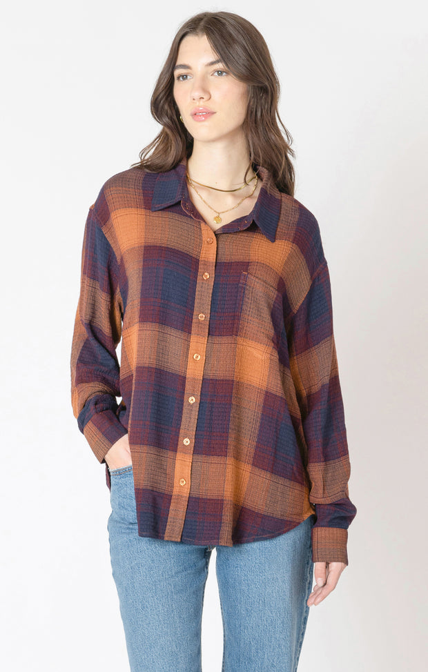 Textured plaid shirt