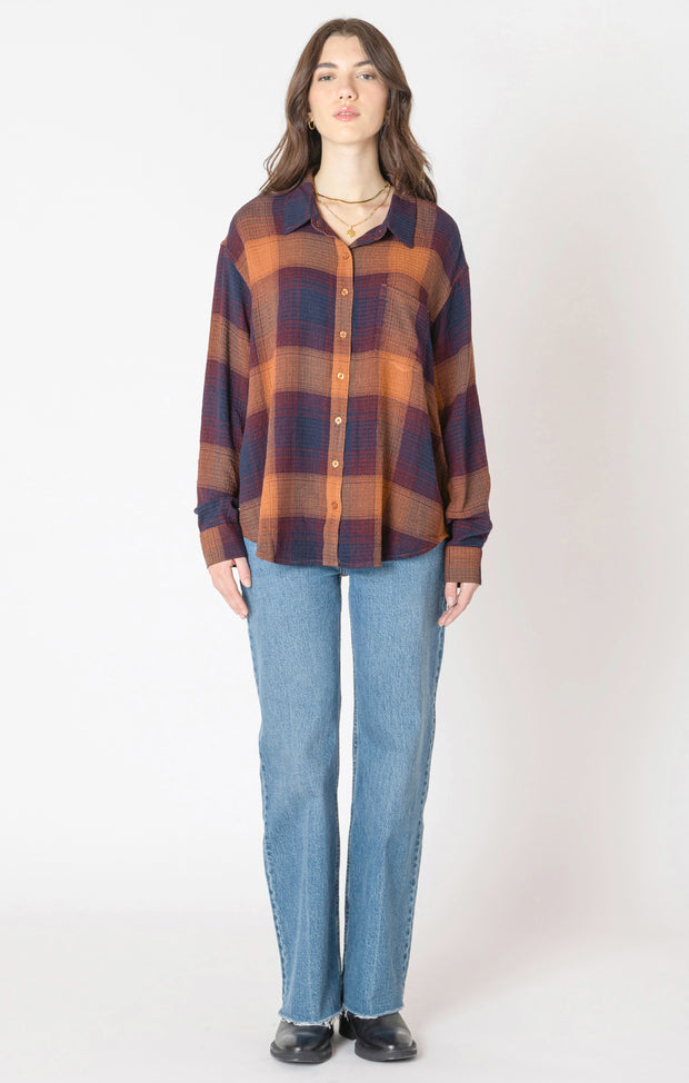 Textured plaid shirt