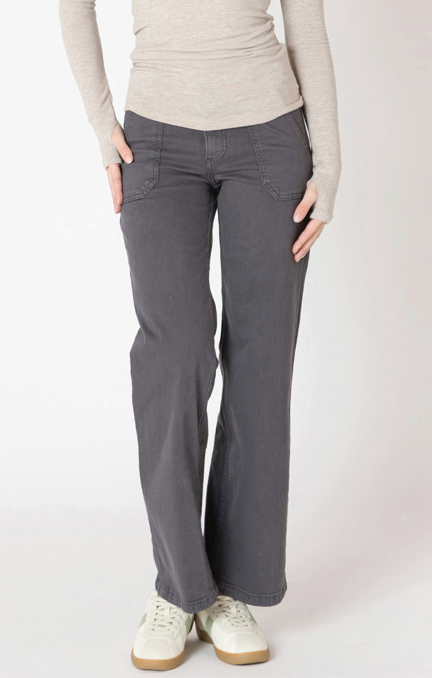 Straight leg twill pant