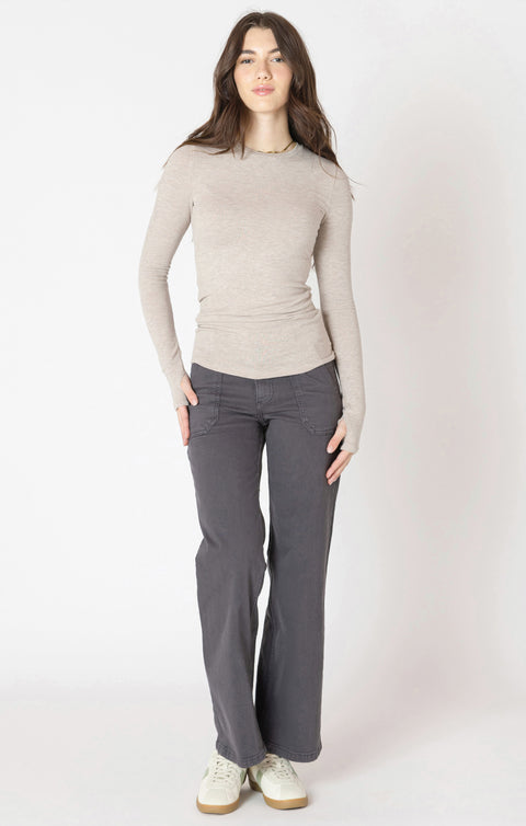 Straight leg twill pant