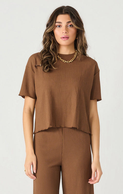 Short sleeve textured top